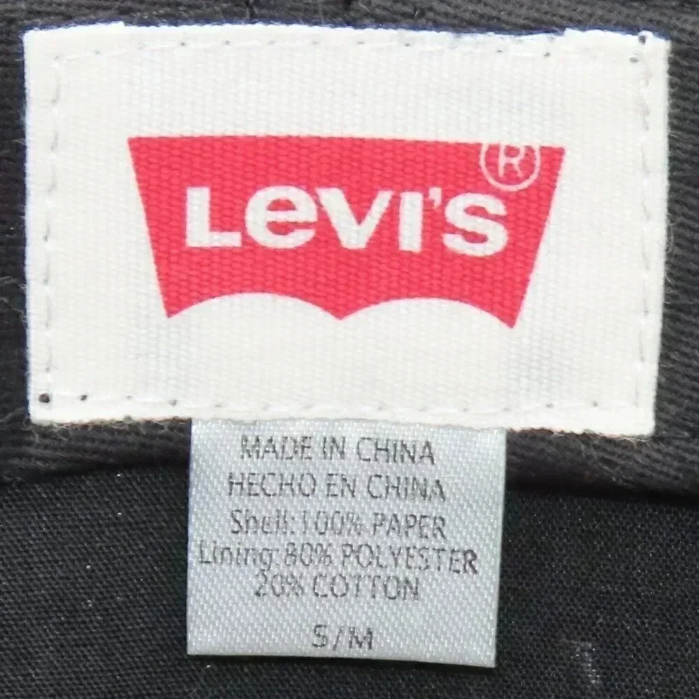 Levi's Men's Twill Band Fedora Hat Gray Woven Straw Paper S/M